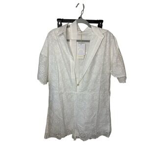 Commense‎ White Floral Lace Romper